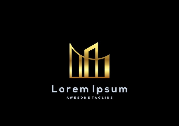 Logotipo de bienes raíces de lujo