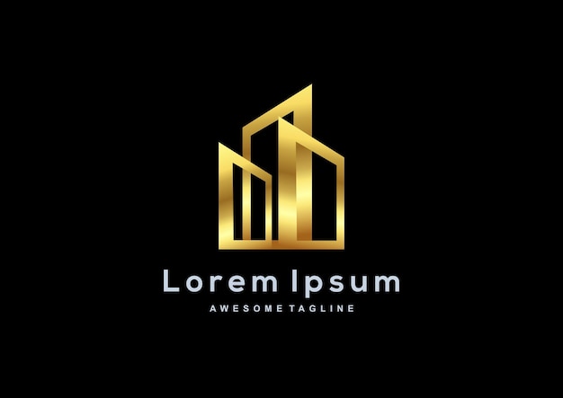 Logotipo de bienes raíces de lujo