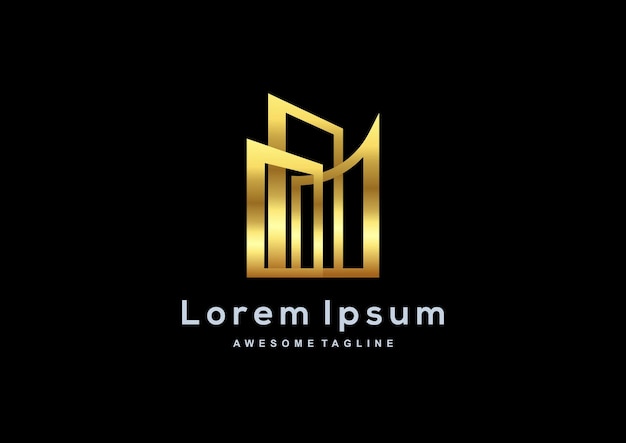 Logotipo de bienes raíces de lujo