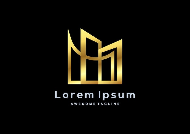 Logotipo de bienes raíces de lujo