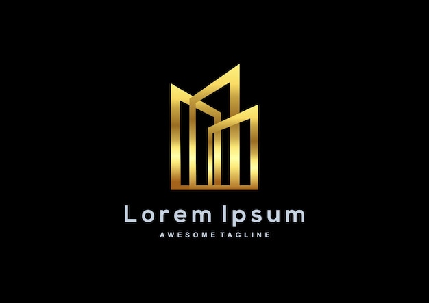 Logotipo de bienes raíces de lujo