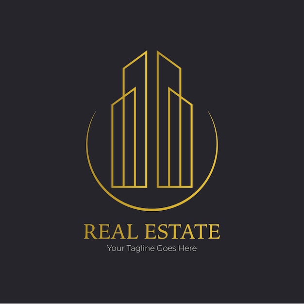 Logotipo de bienes raíces de lujo
