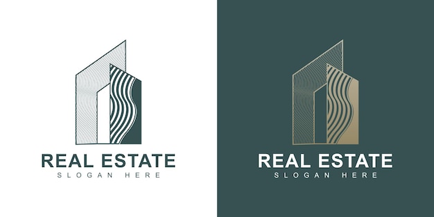 Logotipo de bienes raíces de lujo