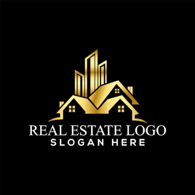 logotipo de bienes raíces de lujo