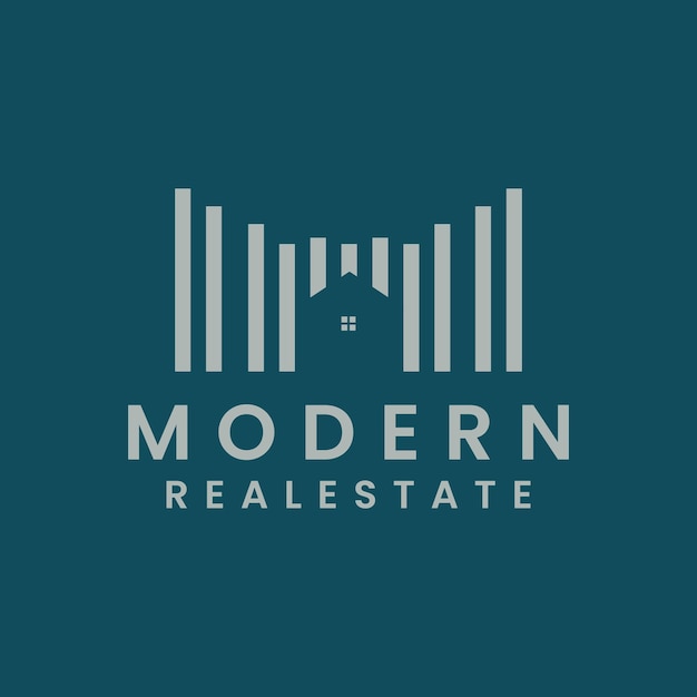 logotipo de bienes raíces moderno concepto de construcción de casas y edificios