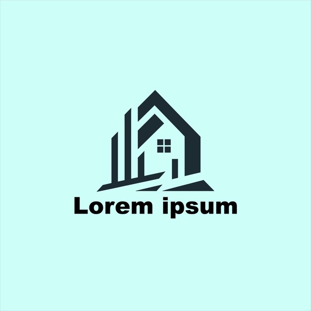 logotipo de bienes raíces negro y dorado con un edificio