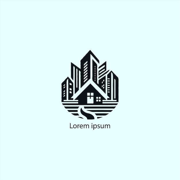 logotipo de bienes raíces negro fondo blanco