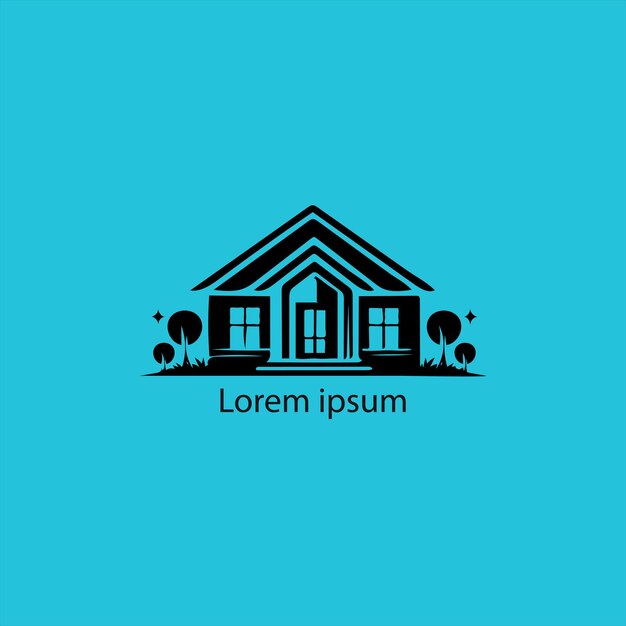 logotipo de bienes raíces negro fondo blanco
