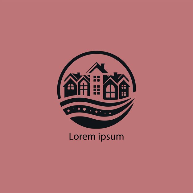 logotipo de bienes raíces negro fondo blanco
