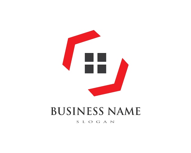 Logotipo de bienes raíces, propiedad y construcción
