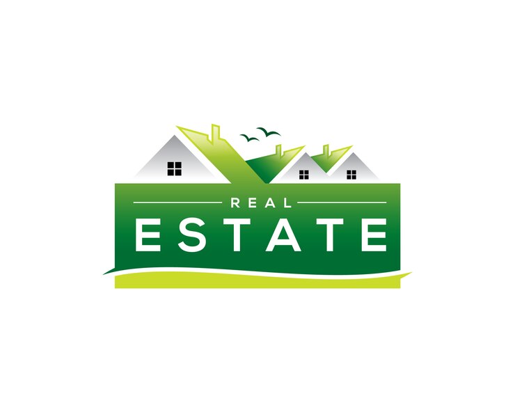 logotipo de bienes raíces verdes