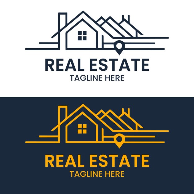 El logotipo de los bienes raíces