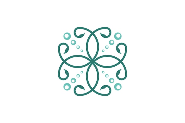 Logotipo de bienestar con un diseño moderno simple y limpio con un elegante estilo de arte lineal para masajes de yoga o