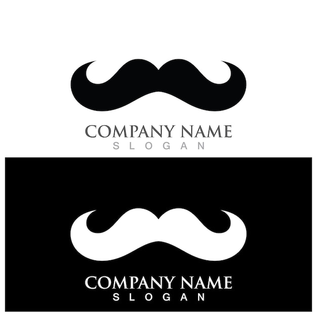 Logotipo de bigote y plantilla vectorial