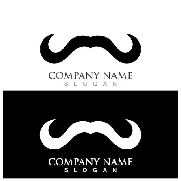 Logotipo de bigote y plantilla vectorial