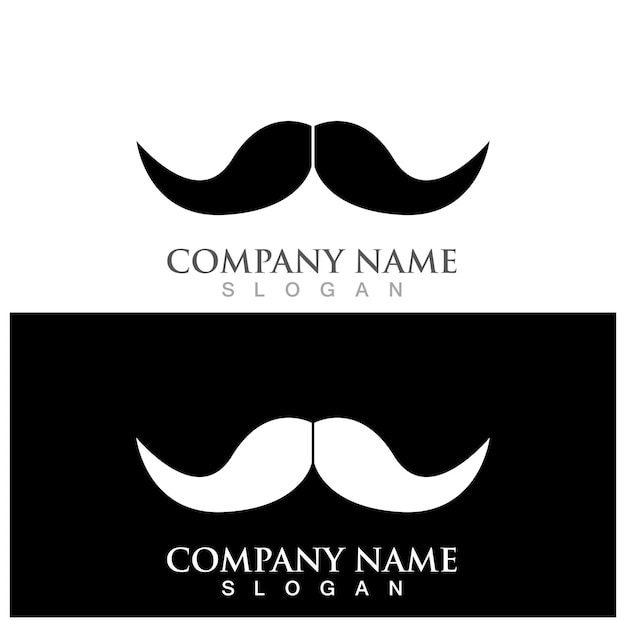 Logotipo de bigote y plantilla vectorial