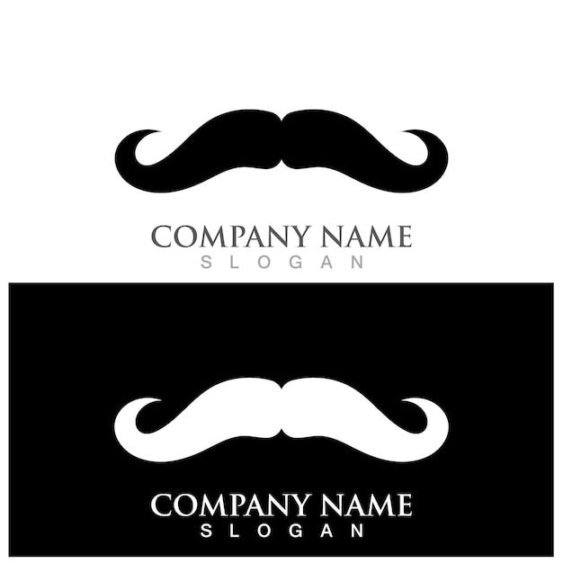 Logotipo de bigote y plantilla vectorial