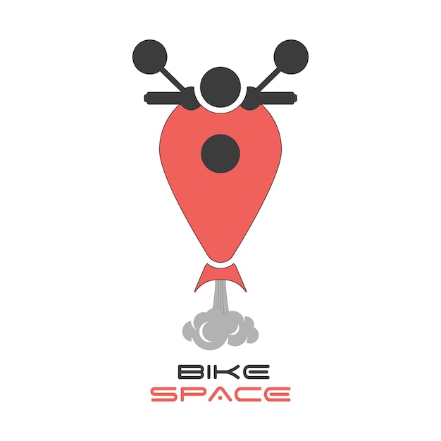 Logotipo de Bike Space, mapa creativo de ubicación, moderno, vector, ilustración