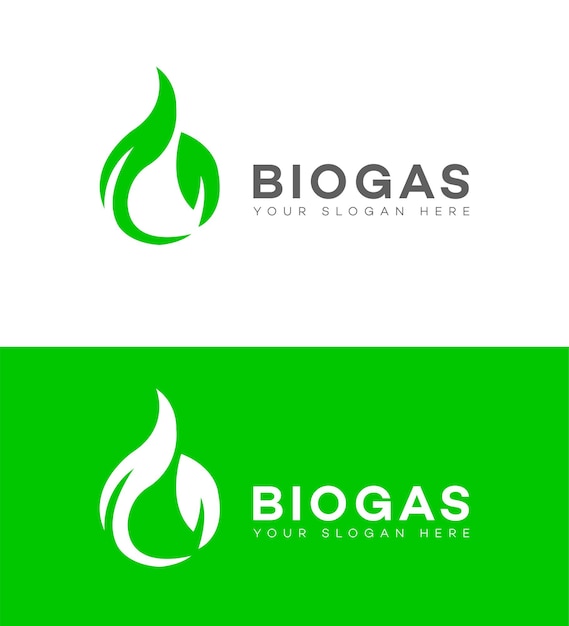 Vector el logotipo del biogás icono de la marca signo de identidad símbolo