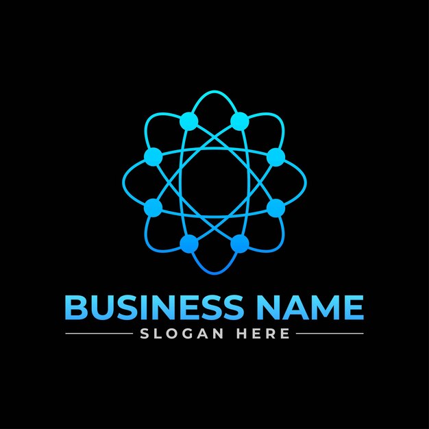 Logotipo de biotecnología digital, tecnología. logotipo de internet, sistema, inteligencia artificial y computadora