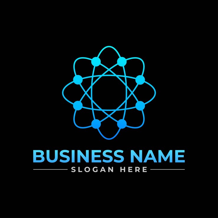 Vector logotipo de biotecnología digital, tecnología. logotipo de internet, sistema, inteligencia artificial y computadora