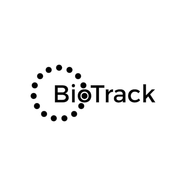 El logotipo de biotrack es simple, elegante y abstracto.