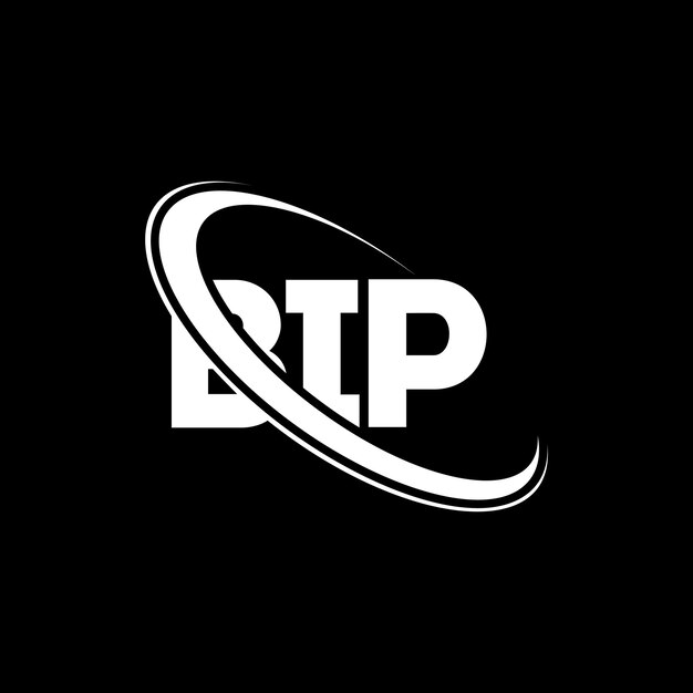 El logotipo BIP (Letra BIP) Diseño del logotipo de la letra BIP Iniciales Logotipo BIP vinculado con círculo y monograma en mayúsculas Logotipo Bip tipografía para negocios tecnológicos y marca inmobiliaria