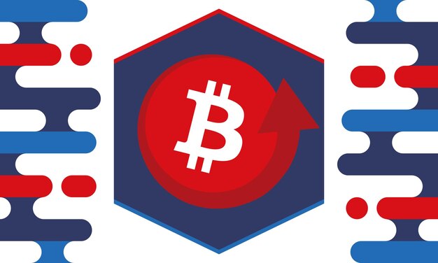 Logotipo de Bitcoin Moneda de Bitcoin Dinero digital Comercio de criptomonedas y concepto de inversión Arte creativo Vector