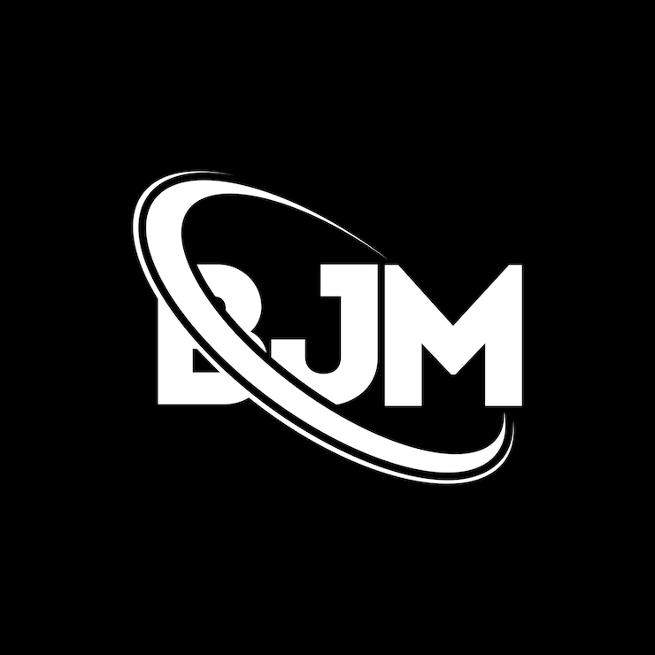 Vector logotipo de bjm bjm letra bjm logotipo de letra iniciales bjm logotipo vinculado con círculo y mayúscula monograma logotipo bjm tipografía para negocios de tecnología y marca inmobiliaria