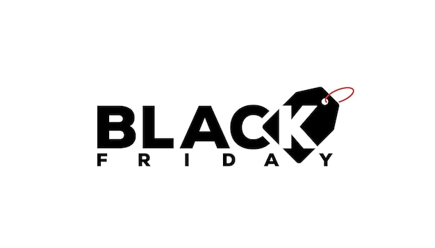 Logotipo de black friday para publicidad, icono, etiqueta de descuento, nivel, plantilla de logotipo vectorial