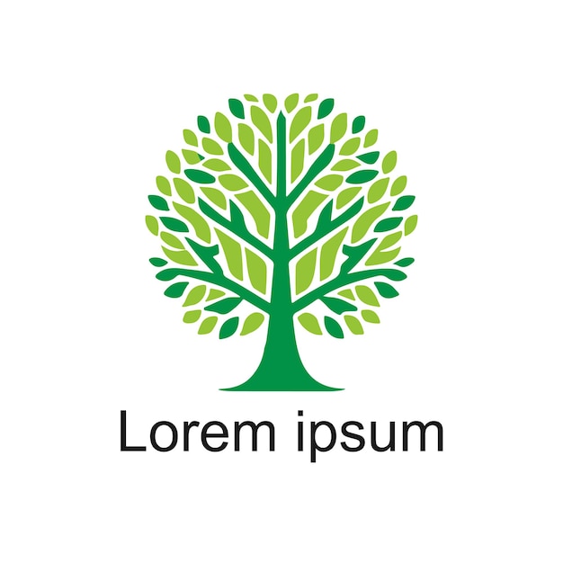 un logotipo blanco con un árbol en él