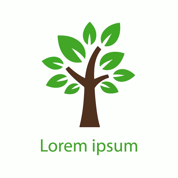 un logotipo blanco con un árbol en él