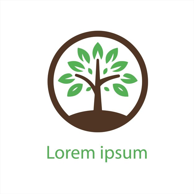 un logotipo blanco con un árbol en el medio