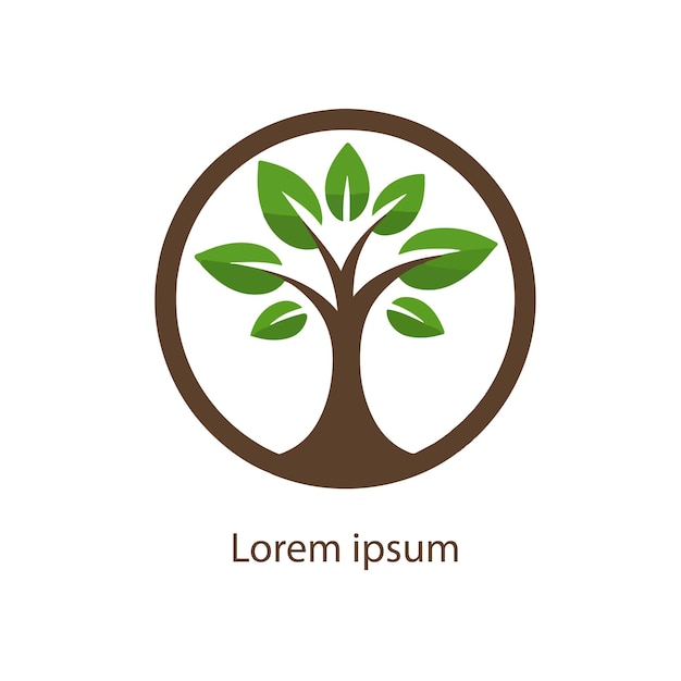 un logotipo blanco con un árbol en el medio