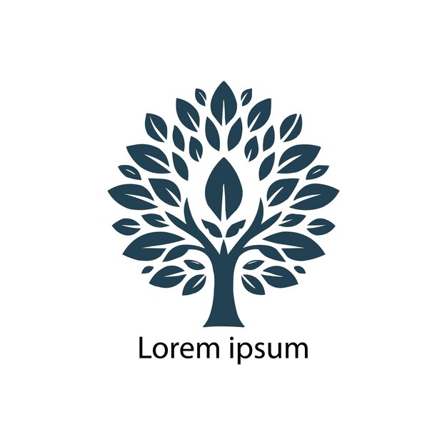 un logotipo blanco con un árbol en el medio