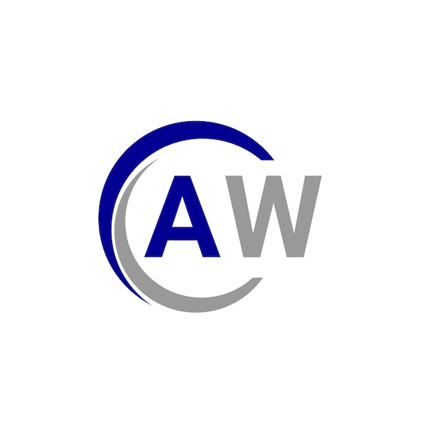 un logotipo blanco y azul con un logotipo redondo