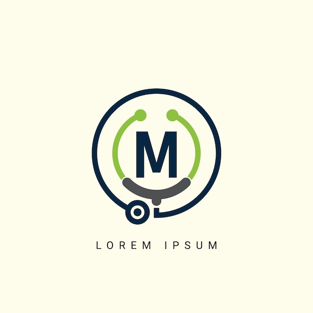 un logotipo blanco con un círculo verde y un círcolo verde con la letra m