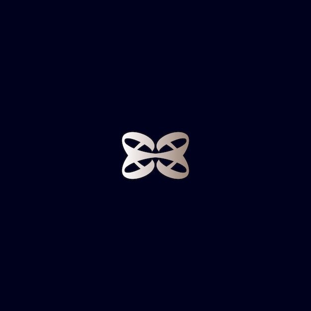un logotipo blanco con dos círculos