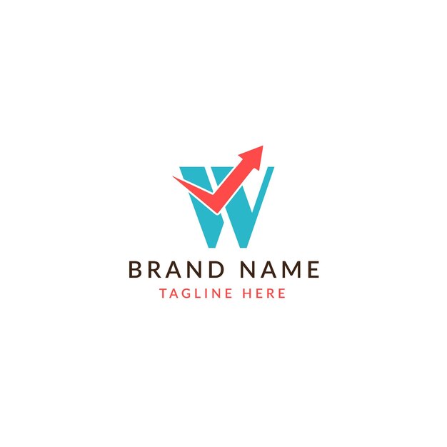 un logotipo blanco con una flecha roja que apunta a la derecha