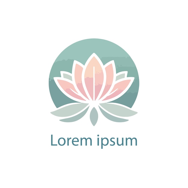 un logotipo blanco con una flor de loto en él