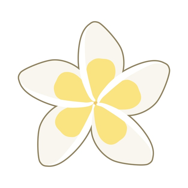 El logotipo blanco de la flor de plumeria