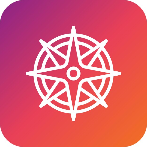 un logotipo blanco con un fondo rojo y naranja con una estrella en él