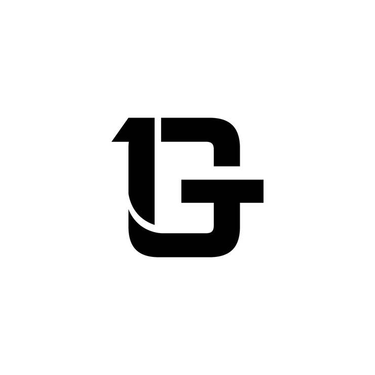 un logotipo en blanco y negro con 1TG