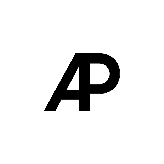 un logotipo en blanco y negro con un AP en él