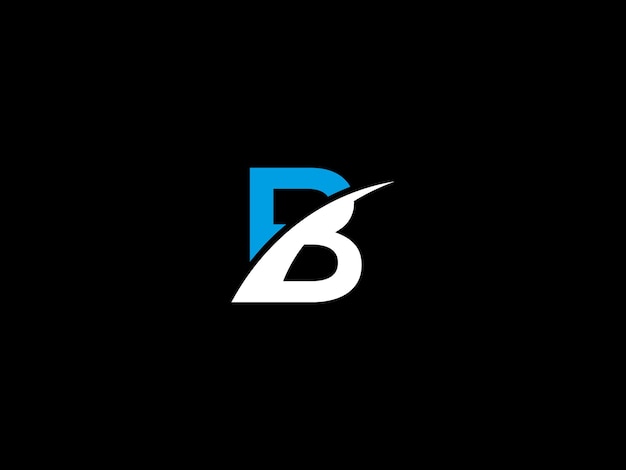Un logotipo en blanco y negro con una b sobre un fondo negro