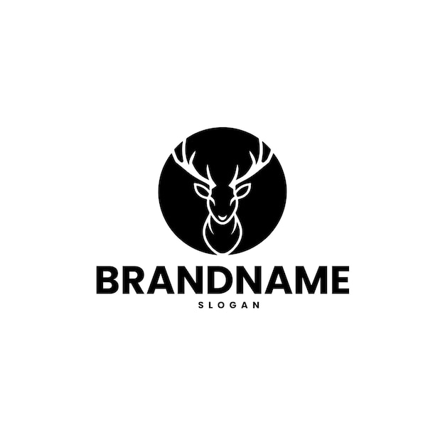 un logotipo en blanco y negro para una cabeza de ciervo
