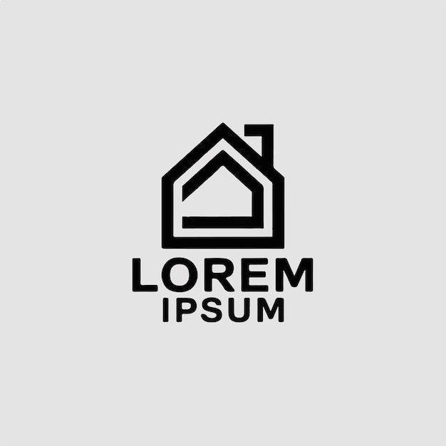 un logotipo en blanco y negro con una casa en él