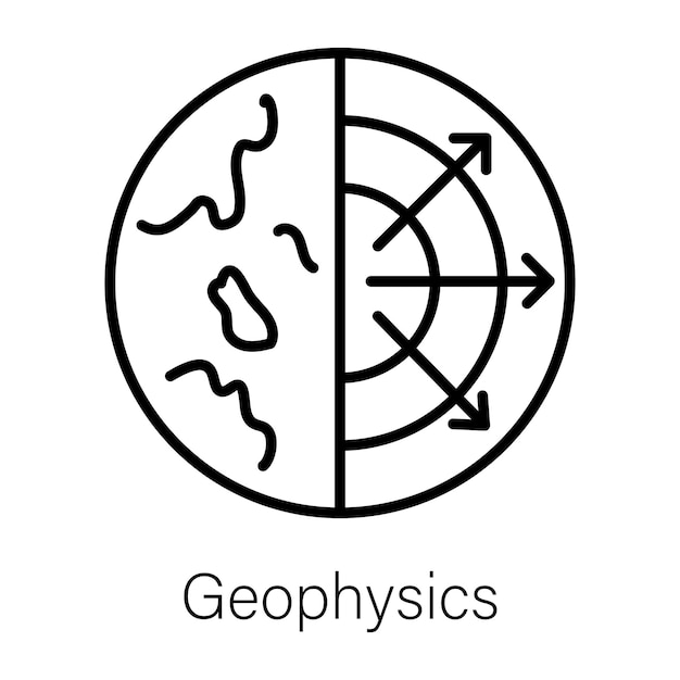 Vector un logotipo en blanco y negro con un círculo que dice geografía