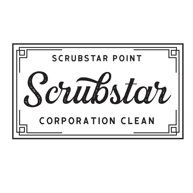 Vector un logotipo en blanco y negro para la corporación scrubtar