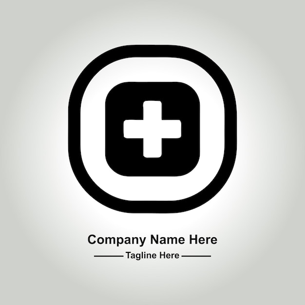 un logotipo en blanco y negro con una cruz blanca en él